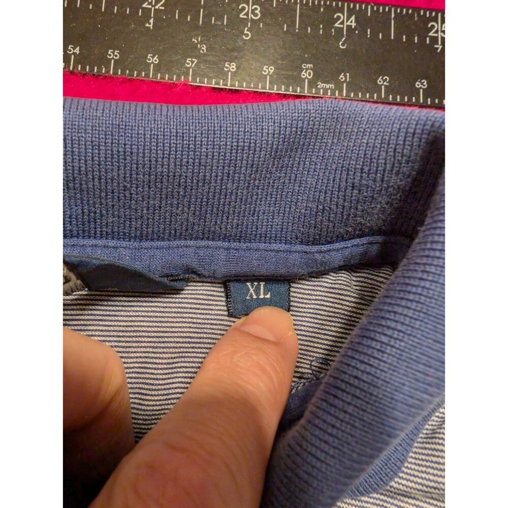 Polo Golf Ralph Lauren Men’s Polo Shirt XL Blue Striped Short Sleeve Pima Cotton - Picture 7 of 9
